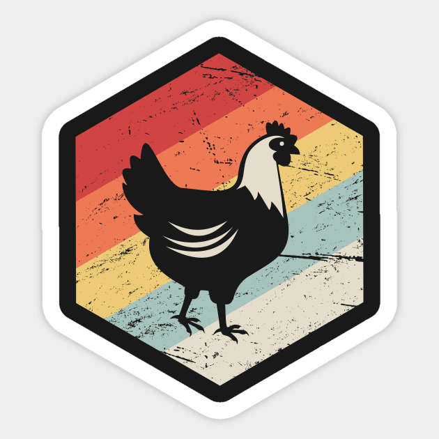 Retro Vintage Chicken Farmer Icon Sticker by MeatMan